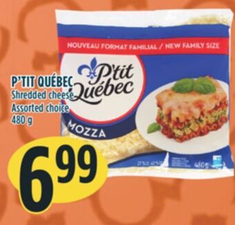 Marché Adonis P'tit québec shredded cheese offer