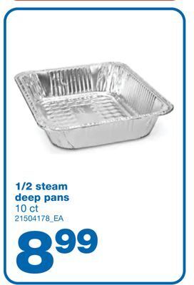 Wholesale Club 1/2 steam deep pans, 10 ct offer