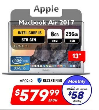 Factory Direct Apple 13 macbook air 2017 offer