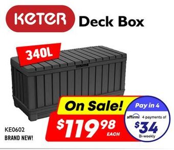 Factory Direct Keter 340l deck box offer
