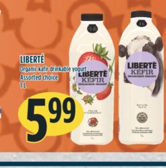 Marché Adonis Liberté organic kafir drinkable yogurt offer