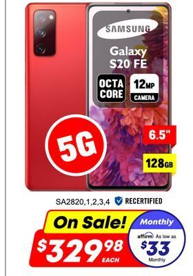 Factory Direct Samsung 6.5 128gb galaxy s20 fe offer