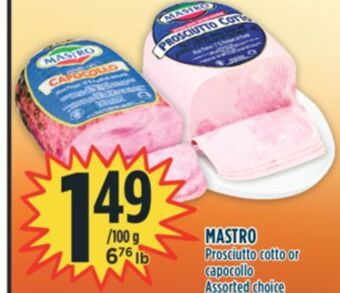 Marché Adonis Mastro prosciutto cotto or capocollo offer