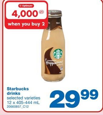 Wholesale Club Starbucks drinks, 12 x 405-444 ml offer