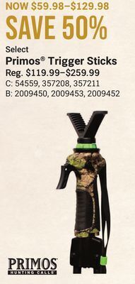Bass Pro Select primos trigger sticks offer