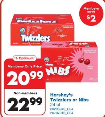 Wholesale Club Hershey's twizzlers or nibs, 24 ct offer