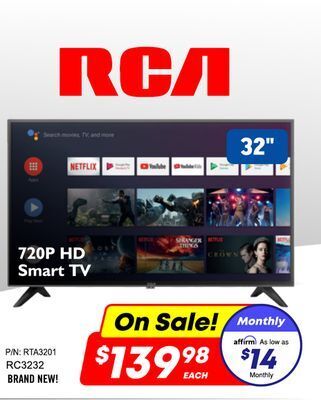 Factory Direct Rca 720p hd smart tv offer