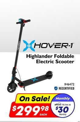 Factory Direct Hover-1 highlander foldable electric scooter offer