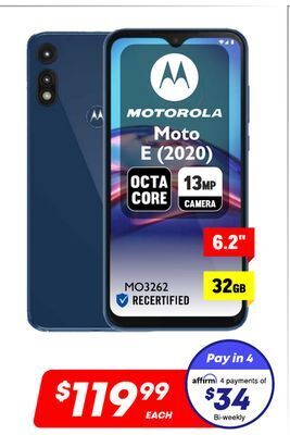 Factory Direct Motorola 6.2 32gb moto e (2020) offer