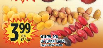 Marché Adonis Yellow, red or sumani dates offer