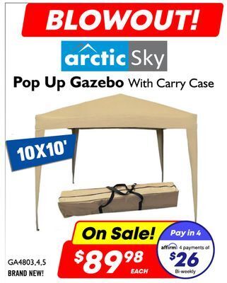 Factory Direct Arctic sky outdoor 10 x 10 pop up gazebo with case-beige offer