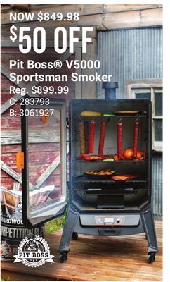 Bass Pro Pit boss v5000 sportsman smoker offer