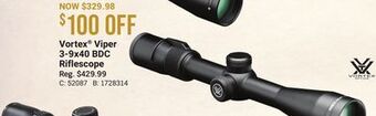 Bass Pro Vortex viper 3-9x40 bdc riflescope offer