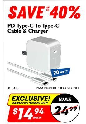 Factory Direct Xtreme 20w pd type-c to type-c cable & charger offer