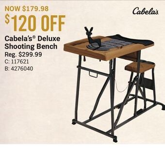 Bass Pro Cabela's deluxe shooting bench offer