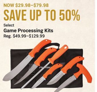 Bass Pro Select game processing kits offer