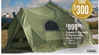 Bass Pro Cabela's big horn 6-person tent offer