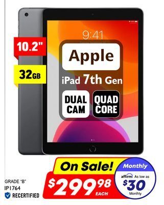 Factory Direct Apple 10.2 32gb ipad 7th gen offer