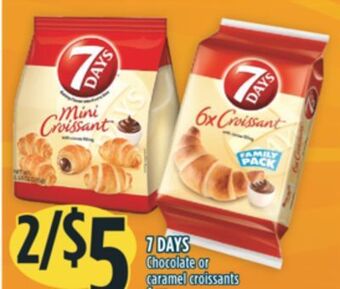 Marché Adonis 7 days chocolate or caramel croissants offer