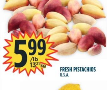 Marché Adonis Fresh pistachios offer