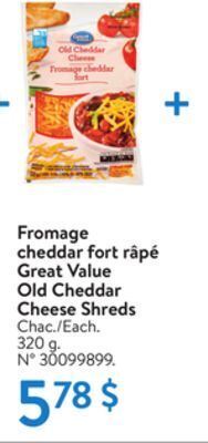 Walmart Old cheddar cheese shreds offer