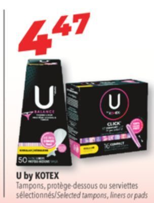 Familiprix U by kotex selected tampons, liners or pads offer
