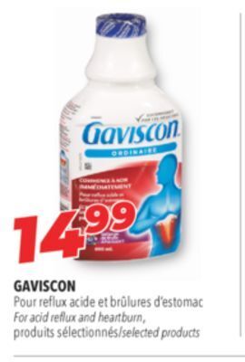 Familiprix Gaviscon for acid reflux and heartburn selected products offer