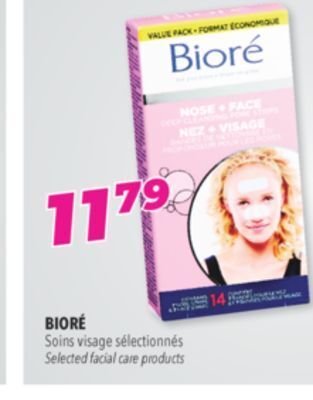 Familiprix Bioré selected facial care products offer