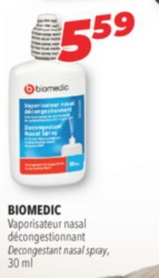 Familiprix Biomedic decongestant nasal spray offer