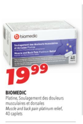 Familiprix Biomedic muscle and back pain platinum relief offer