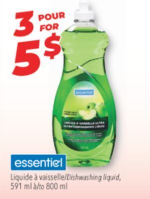 Familiprix Essentiel dishwashing liquid offer