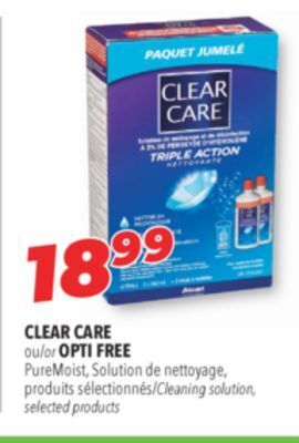 Familiprix Clear care or opti free cleaning solution offer