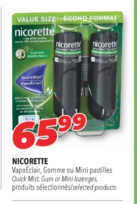 Familiprix Nicorette quick mist, gum or mini selected products offer