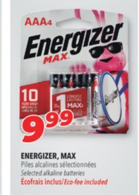 Familiprix Energizer, max selected alkaline batteries offer