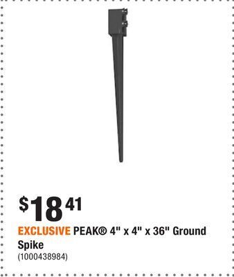 Home Depot Exclusive peak 4 x 4 x 36 ground spike offer
