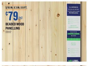Canac 5/16 in. x 3 in. x 8 ft. beaded wood panelling offer