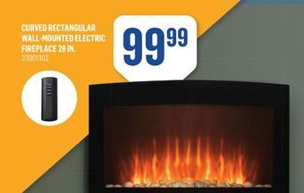 Canac Curved rectangular wall-mounted electric fireplace 28 in offer