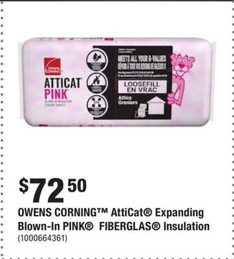 Home Depot Owens corning atticat expanding blown-in pink fiberglas insulation offer