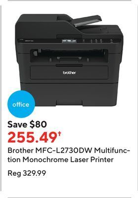 Staples Brother mfc-l2730dw multifunction monochrome laser printer offer
