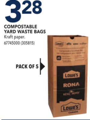 RONA Compostable yard waste bags offer