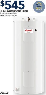 RONA Giant 40-gal electric water heater 240-v offer