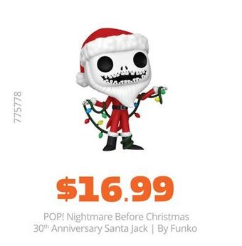 GameStop Pop! nightmare before christmas 30th anniversary santa jack by funko offer