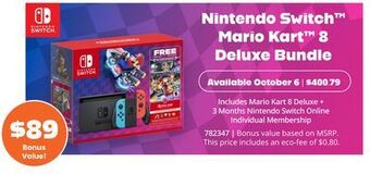 GameStop Nintendo switch mario kart 8 deluxe bundle offer