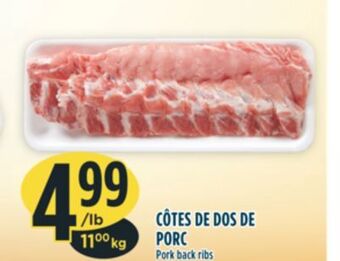 Marché Adonis Côtes de dos de porc offer