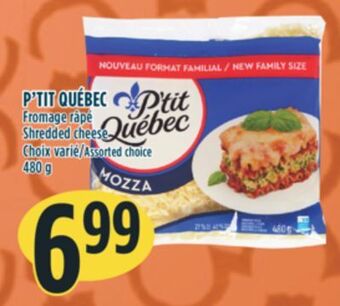 Marché Adonis P'tit québec fromage râpé offer