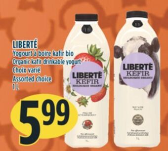Marché Adonis Liberté yogourt à boire kafir bio offer