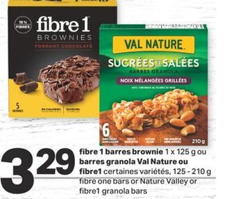 L'Intermarché Barres brownie 1 x 125 g ou barres granola ou fibre1 certaines variétés, 125 - 210 g offer