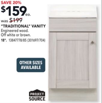 Réno Dépôt Project source traditional vanity 18 offer