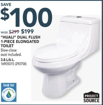 Réno Dépôt Project source huali dual flush 1-piece elongated toilet offer