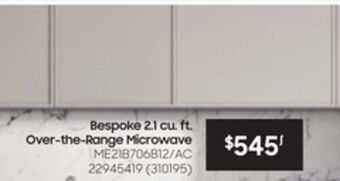 Réno Dépôt Samsung bespoke 2.1 cu. ft. over-the-range microwave offer